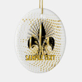 Fleur de Lis/zwart + goud Keramisch Ornament (Rechts)