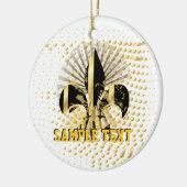 Fleur de Lis/zwart + goud Keramisch Ornament (Links)