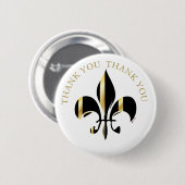 Fleur de Lis/zwart + goud Ronde Button 5,7 Cm (Voorkant /achterkant)