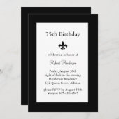 Fleur de Lise Birthday Uitnodiging (Voorkant / Achterkant)