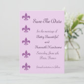 Fleur De Lise Save the Date in Lilacs (Staand voorkant)