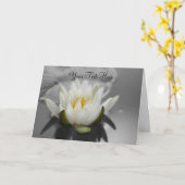 Fleur de Lotus blanc Couleur partielle Carte photo (Fleur jaune)