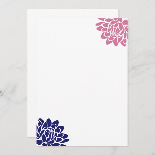 Fleur de lotus bleu saphir Invitation vierge (Devant / Derrière)