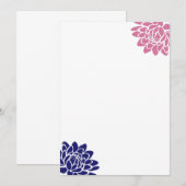 Fleur de lotus bleue saphir Invitation vierge (Devant / Derrière)