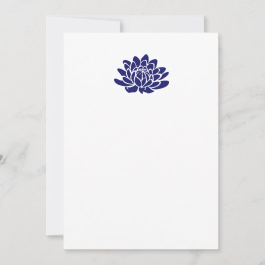 Fleur de lotus bleue saphir Invitation vierge (Devant)