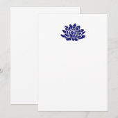 Fleur de lotus bleue saphir Invitation vierge (Devant / Derrière)