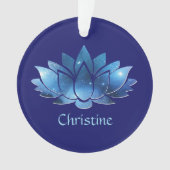 Fleur de Lotus de Galaxie Bleue Cosmique avec nom (devant)