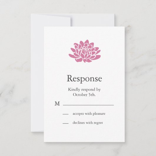 Fleur de Lotus rose RSVP (blanc) (Devant)