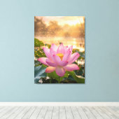 Fleur de Lotus Rose Sérène Toile Murale Heure Doré (Insitu (Plancher de Bois))