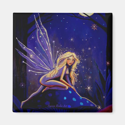 Fleur de lune magique - Aimant d'art de la fée (Devant)