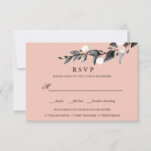 Fleur de lune MARIAGE RSVP REPAS CHOIX ROSE