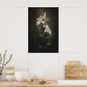 Fleur de Lys blanc imprimable Art mural floral fon (Cuisine)