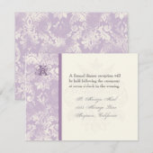 Fleur de Lys Damassé - Invitation de réception lil (Devant / Derrière)