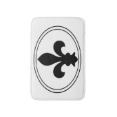Fleur de Lys French Symbol Black Oval Aangepaste k Badmat (Voorkant Verticaal)