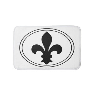 Fleur de Lys French Symbol Black Oval Aangepaste k Badmat