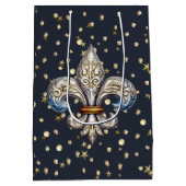 Fleur de Lys-inpakpapier Medium Cadeauzakje (Achterkant)
