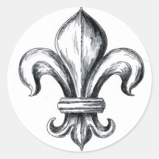 fleur de lys ronde sticker
