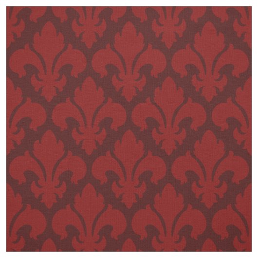 Fleur-de-lys Tiled Pattern Red Stof (Swatch)