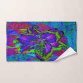 Fleur de Lys Violette et Verte Psychedelique (Serviette à main)