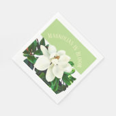 Fleur de Magnolia | Serviette en papier verte (Coin)