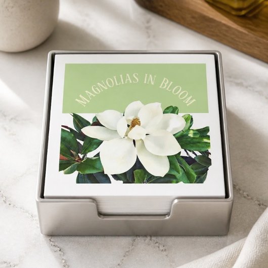 Fleur de Magnolia | Serviette en papier verte