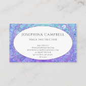 Fleur de Mandala en Carte de visite bleu et violet (Dos)