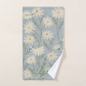 Fleur de marguerite blanche Floral (Serviette à main)