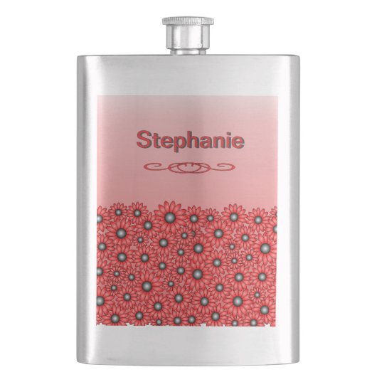 Fleur de marguerite rouge flasque classique (devant)