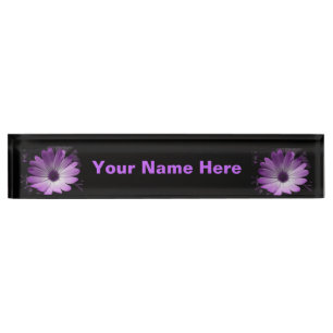 Fleur de marguerite violet plaque d'identification