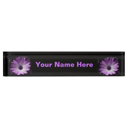 Fleur de marguerite violet plaque d'identification (Devant)