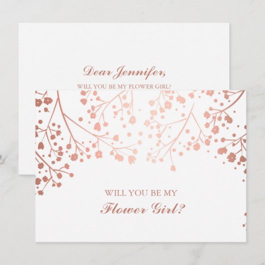 Fleur de Mariée Gypsophile Blush Invitation Fille  (Devant / Derrière)