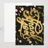 Fleur de Merci sur noir avec motif extensible (Devant / Derrière)