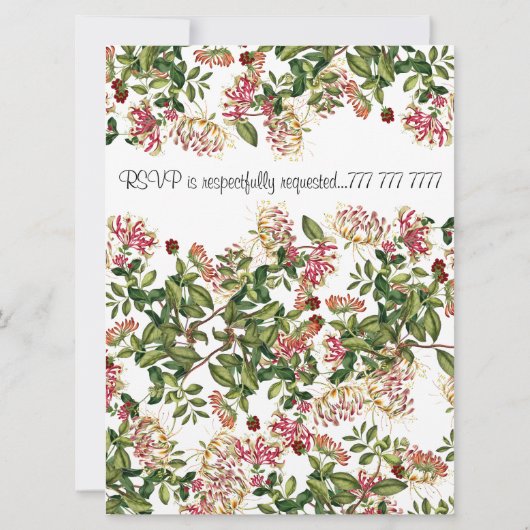 Fleur de miel Faire-part de mariage (Dos)