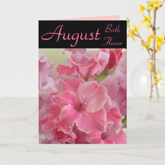 Fleur de naissance d'août - carte de note de (Fleur jaune)