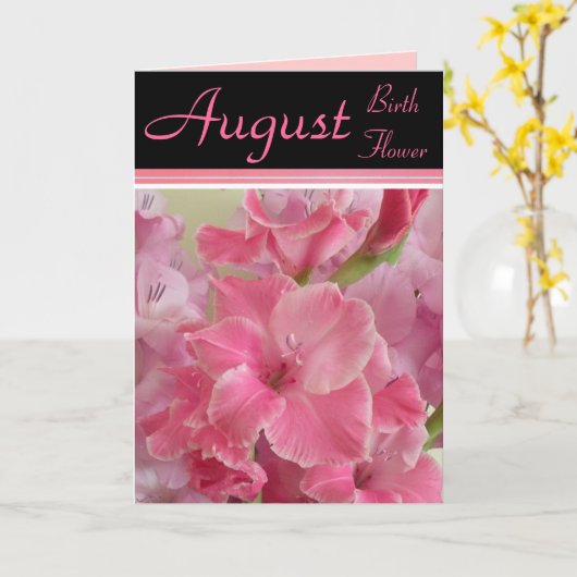 Fleur de naissance d'août - carte de note de (Fleur jaune)
