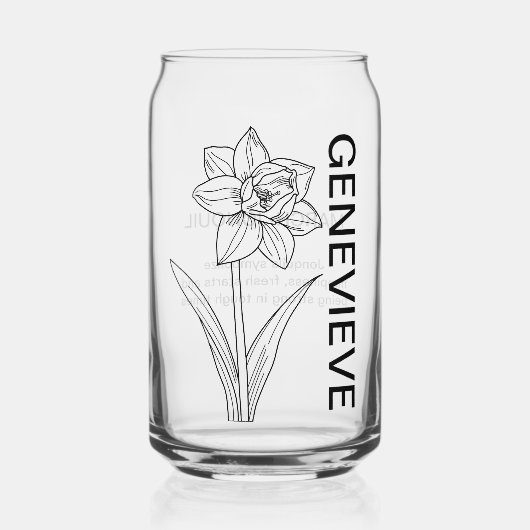 Fleur de naissance de mars Jonquil avec nom person (Recto)