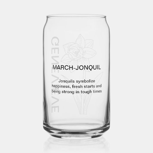 Fleur de naissance de mars Jonquil avec nom person (Verso)