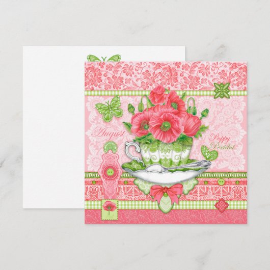 Fleur de naissance et Carte d'Août Gem (Devant / Derrière)