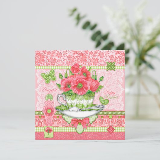 Fleur de naissance et Carte d'Août Gem (Debout devant)