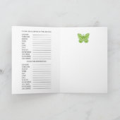 Fleur de naissance et Gem août Carte de jeu Word (Intérieur)