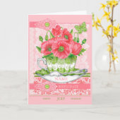 Fleur de naissance et Gem août Carte de jeu Word (Fleur jaune)