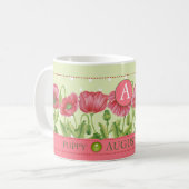 Fleur de naissance et Gem août Mug classique (Devant gauche)
