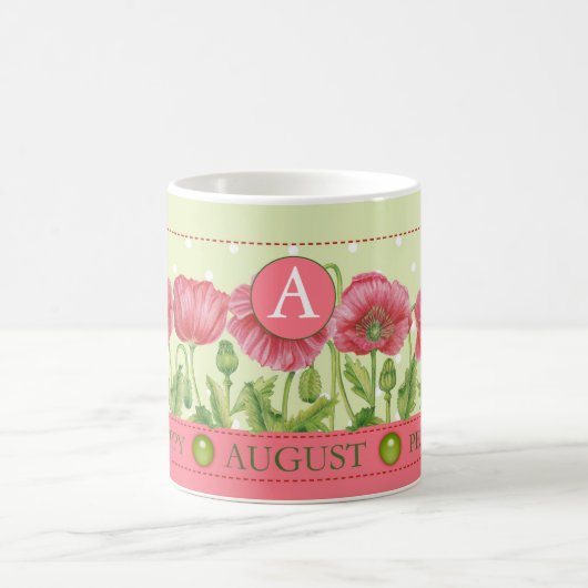 Fleur de naissance et Gem août Mug classique (Centre)