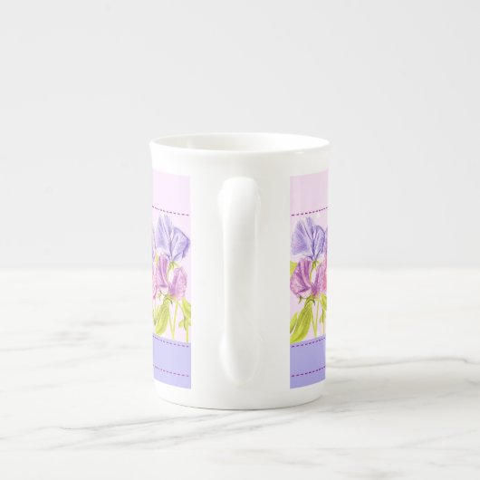 Fleur de naissance et Gem April Bone China Mug (Dos)