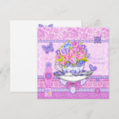 Fleur de naissance et Gem Avril carte d'enseigneme (Devant / Derrière)