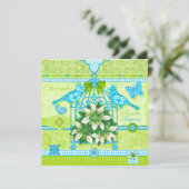 Fleur de naissance et Gem Décembre Carte Birdcage (Debout devant)