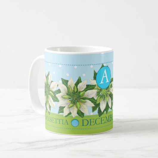 Fleur de naissance et Gem Décembre Mug classique (Devant gauche)