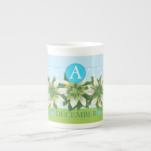 Fleur de naissance et Gem Décembre Os Chine Mug (Devant)