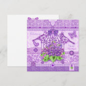 Fleur de naissance et Gem Février carte de cage d' (Devant / Derrière)