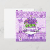 Fleur de naissance et Gem Février carte d'enseigne (Devant / Derrière)